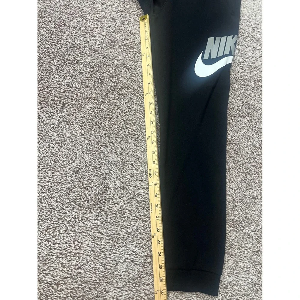Nike Kids Youth L Black Fleece Jogger Sweatpants Big Logo Swoosh